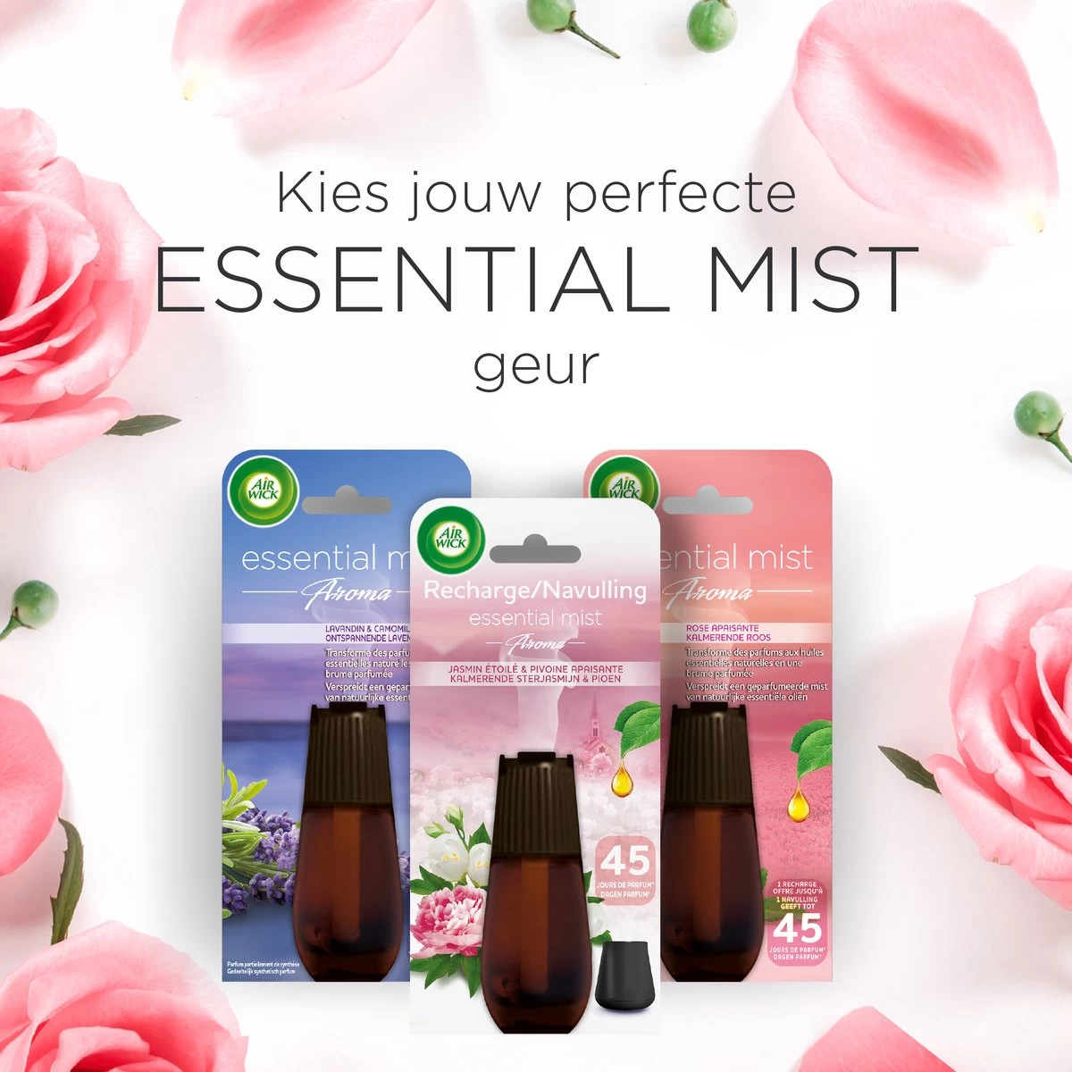 Air Wick Essential Mist Luchtverfrisser - Kalmerende Rozen - 3 Navullingen 8 Air Wick Essential Mist Luchtverfrisser - Kalmerende Rozen - 3 Navullingen - Afbeelding 6