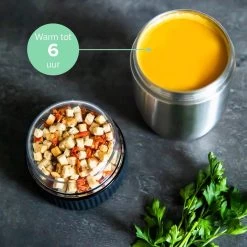 Coninx Thermos Lunchbox - Muesli Beker To Go - Isoleer Lunchpot - Yoghurtbeker To Go - Mueslibeker 840ml (600ml+240ml) - RVS / Roze -Kruideniers Winkel 1200x1200 1694