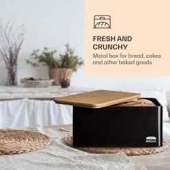 Klarstein Granrosi Oklahoma Broodtrommel - 35,5 X 15,5 X 23 Cm - Brooddoos Met Snijplank - Metaal & Bamboe -Kruideniers Winkel 1200x1200 1701