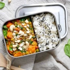 Pandoo RVS Lunchbox - 1200 Ml - Incl. Divider + Katoenen Tas -Kruideniers Winkel 1200x1200 1780