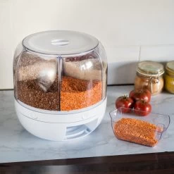 Roterende Voedsel Dispenser - 6 Vakken - Met Doseerschep - BPA Vrij - Handig -Kruideniers Winkel 1200x1200 1808