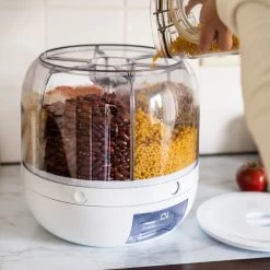 Roterende Voedsel Dispenser - 6 Vakken - Met Doseerschep - BPA Vrij - Handig -Kruideniers Winkel 1200x1200 1809