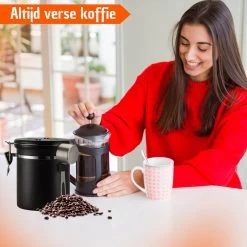 Koffie Bewaarbus Luchtdicht Met CO2 Uitlaat - Koffieblik Bewaarblik Voor 500 Gr Koffiebonen - Zwart - 1.2L -Kruideniers Winkel 1200x1200 1816