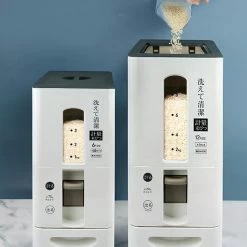 Merkloos TDR-Japans Rijst/Granen Container/Dispenser/ Opbergdoos - 6KG Inhoud - Wit -Kruideniers Winkel 1200x1200 1836