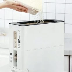 Merkloos TDR-Japans Rijst/Granen Container/Dispenser/ Opbergdoos - 6KG Inhoud - Wit -Kruideniers Winkel 1200x1200 1837