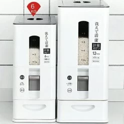 Merkloos TDR-Japans Rijst/Granen Container/Dispenser/ Opbergdoos - 6KG Inhoud - Wit -Kruideniers Winkel 1200x1200 1839