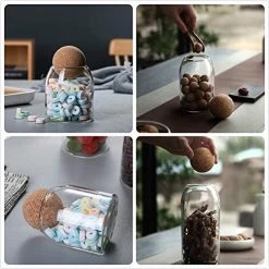 Igoods Helderglazen - Voorraadpot Met Kurkbal - Thee- En Koffiebus Met Bolvormig Houten Deksel - Voedselblikken - Keukenopslag - Opslagpotten -Kruideniers Winkel 1200x1200 1847