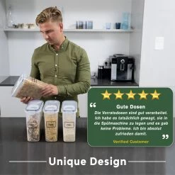 TNM Luxe Luchtdichte Voorraadbussen Set Zwart (4x2,5L), Voorraadpotten, Voedselcontainer Met Deksel, Vershouddoos -Kruideniers Winkel 1200x1200 1856