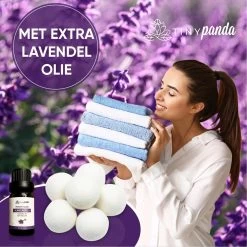 Merkloos Droger Ballen XL 6 Stuks Inclusief Lavendelolie – Zero Waste Dryer Balls - Duurzaam – Wasverzachter – Herbruikbare Drogerballen – Droogt De Was Sneller – Tiny Panda -Kruideniers Winkel 1200x1200 370