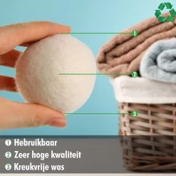 Merkloos Drogerballen Wol XL 6 Stuks - Duurzaam - Wasverzachter - Drogerbollen - Wasdrogerballen - Wasbollen -Kruideniers Winkel 1200x1200 388