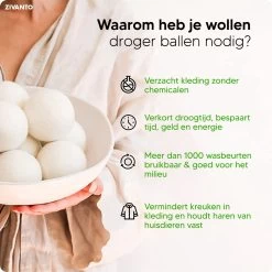 Drogerballen - Droogballen Voor Wasdrogers - Wasdrogerballen, Wasbollen & Wasballen - 100% Diervriendelijk, Duurzaam & Herbruikbaar - Duurzaam Cadeau - Energie Besparen - RWS Wol & Zero Waste - 6 Stuks Van Zivanto -Kruideniers Winkel 1200x1200 473