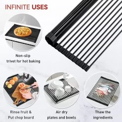 BOTC Afdruiprek - Verstelbaar - Afdruipmat Voor Afwas - Pannenonderzetter - Opvouwbaar -Kruideniers Winkel 1200x1200 786