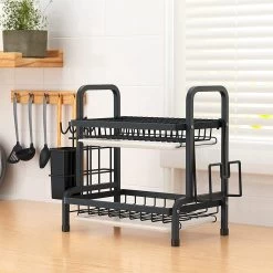 Dish Drying Rack Drainer Afdruiprek Metaal Afvoerafdruiprek Met Druppelbak Black Decker Droogrek Zwart Afdruiprek Brabantiaafdruiprek Metaal Muur -Kruideniers Winkel 1200x1200 814