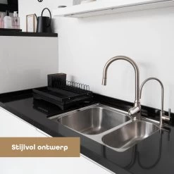 Baulk® - Afdruiprek - Afdruiprek Met Lekbak - Afwas - Droogrek Afwas - RVS - Bestekbak - Modern -Kruideniers Winkel 1200x1200 833