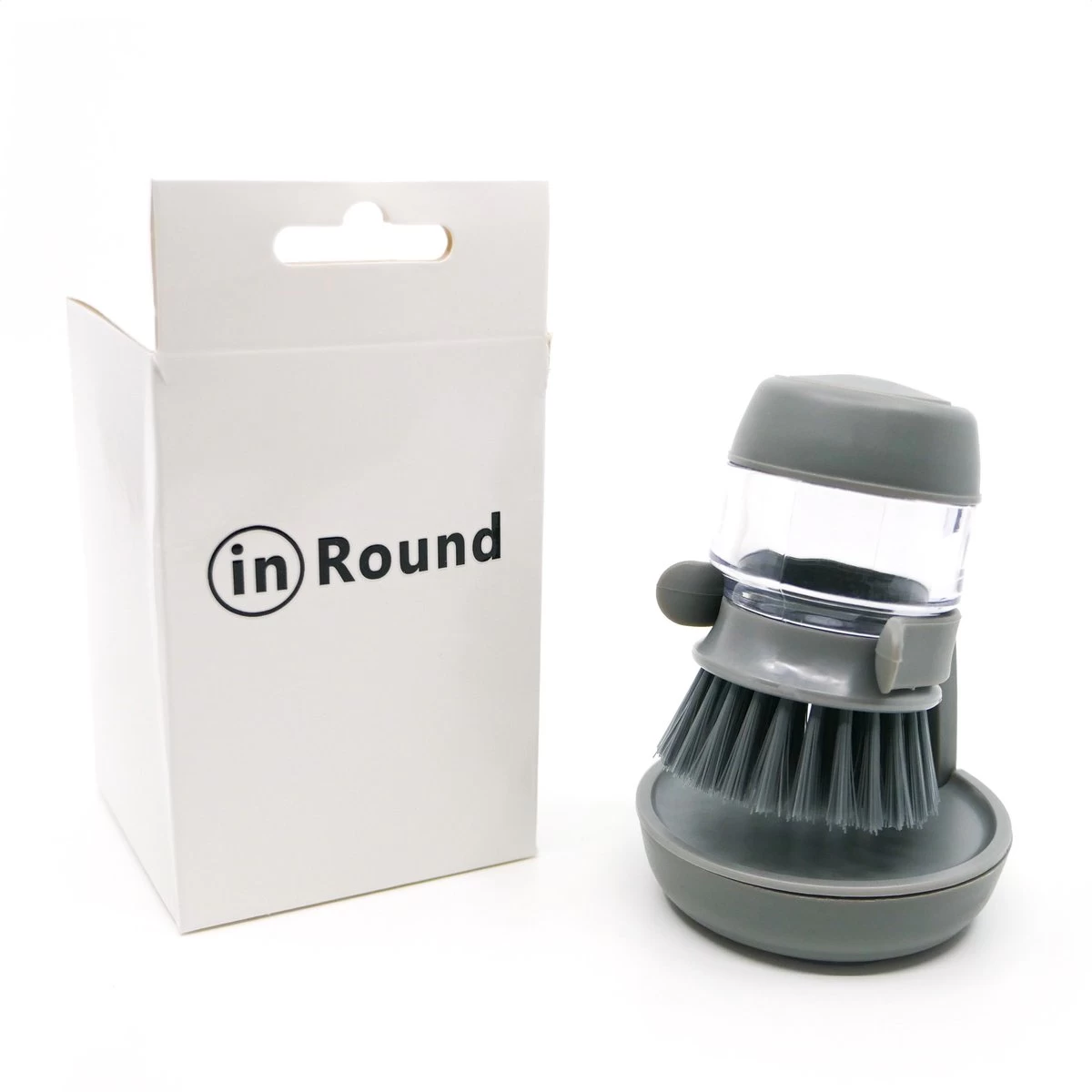 In Round Afwasborstel Met Zeepdispenser / Zeepreservoir – Inclusief Houder – Grijs – Afwas Borstel – Zeep Handborstel – Doseerpomp – Afwasmiddel Dispenser – Navulbaar 3 In Round Afwasborstel Met Zeepdispenser / Zeepreservoir – Inclusief Houder – Grijs – Afwas Borstel – Zeep Handborstel – Doseerpomp – Afwasmiddel Dispenser – Navulbaar - Afbeelding 2