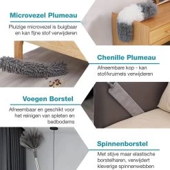 NovaBeau Plumeau Met Telescoopsteel – Microvezel Ragebol Uitschuifbaar - 9-delig Duster Set Met Voegenborstel – RVS Stoffer – Grijs Chenille Borstel – Wasbaar En Draaibaar -Kruideniers Winkel 1200x1200 909