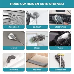 NovaBeau Plumeau Met Telescoopsteel – Microvezel Ragebol Uitschuifbaar - 9-delig Duster Set Met Voegenborstel – RVS Stoffer – Grijs Chenille Borstel – Wasbaar En Draaibaar -Kruideniers Winkel 1200x1200 912