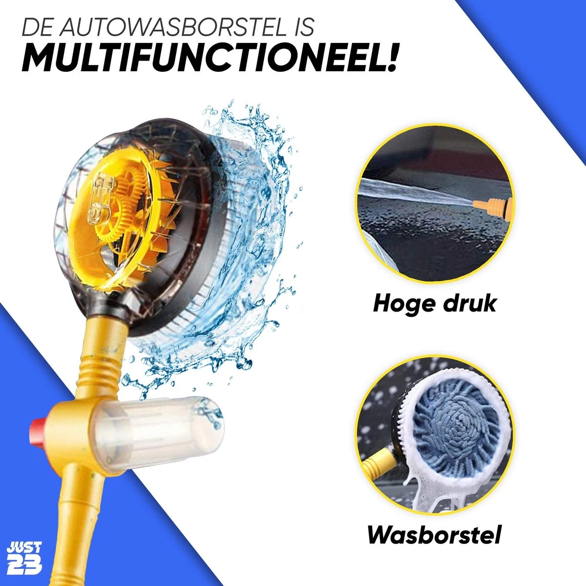 JUST23 Telescopische Autowasborstel – Schrobber Met Steel – Velgenborstel - Autowasset Met Zeep - Roterende Schoonmaakborstel - Multifunctionele Wasborstel 5 JUST23 Telescopische Autowasborstel – Schrobber Met Steel – Velgenborstel - Autowasset Met Zeep - Roterende Schoonmaakborstel - Multifunctionele Wasborstel - Afbeelding 3