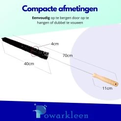Powarkleen® - Radiatorborstel - Flexibel - Houten Handvat - Roestvrijstaal - Schoonmaakborstel - 70cm Lang! - 1 Stuk -Kruideniers Winkel 1200x1200 947