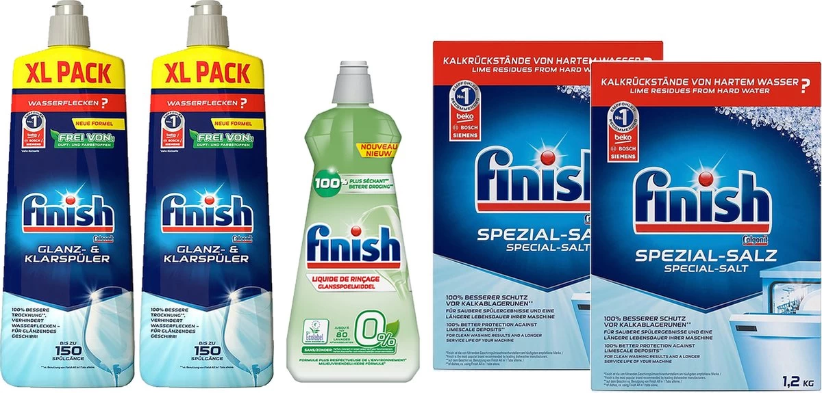 Finish Vaatwas Zout 2x1,2kg | Finish Glanspoel 2 X 800ml | Finish Eco 400ml 3 Finish Vaatwas Zout 2x1,2kg | Finish Glanspoel 2 X 800ml | Finish Eco 400ml