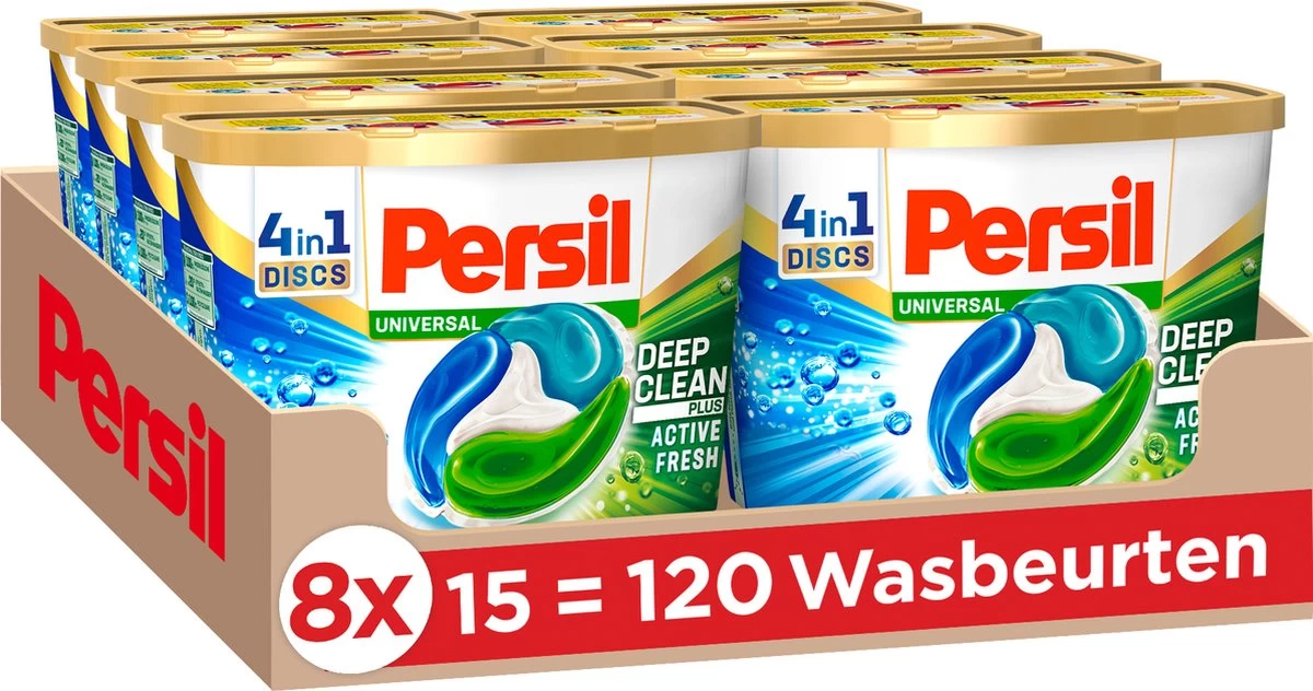 Persil® Persil 4in1 Discs Universal Wascapsules - Wasmiddel Capsules - Voordeelverpakking - 8 X 15 Wasbeurten 3 Persil® Persil 4in1 Discs Universal Wascapsules - Wasmiddel Capsules - Voordeelverpakking - 8 X 15 Wasbeurten