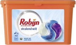 Robijn Stralend Wit 3 In 1 Wascapsules Speciaal Voor De Witte Was - 40 Wasbeurten Kwartaalbox