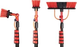 Umuzi Cleaning Telescopische Waterborstel - Uitschuifbare Schrobborstel Voor Ramen, Gevel En Huis - 1,3 Tot 4,6 Meter - Reiniger Met 4 Uitschuifbare Delen - Zeepdispenser Met Doseerknop -Kruideniers Winkel 1200x728 2