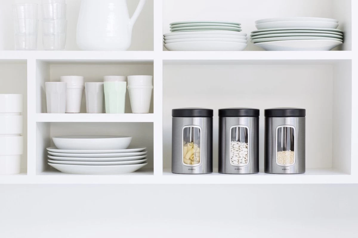 Brabantia Voorraadbus - 1,4 L - Matt Steel Fingerprint Proof / Matt Black Deksel - Met Venster 8 Brabantia Voorraadbus - 1,4 L - Matt Steel Fingerprint Proof / Matt Black Deksel - Met Venster - Afbeelding 6