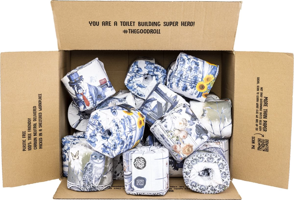 The Good Roll - WC Papier - 24 Stuks - 250 Vellen - 3 Laags - Heinen Delfts Blauw 3 The Good Roll - WC Papier - 24 Stuks - 250 Vellen - 3 Laags - Heinen Delfts Blauw