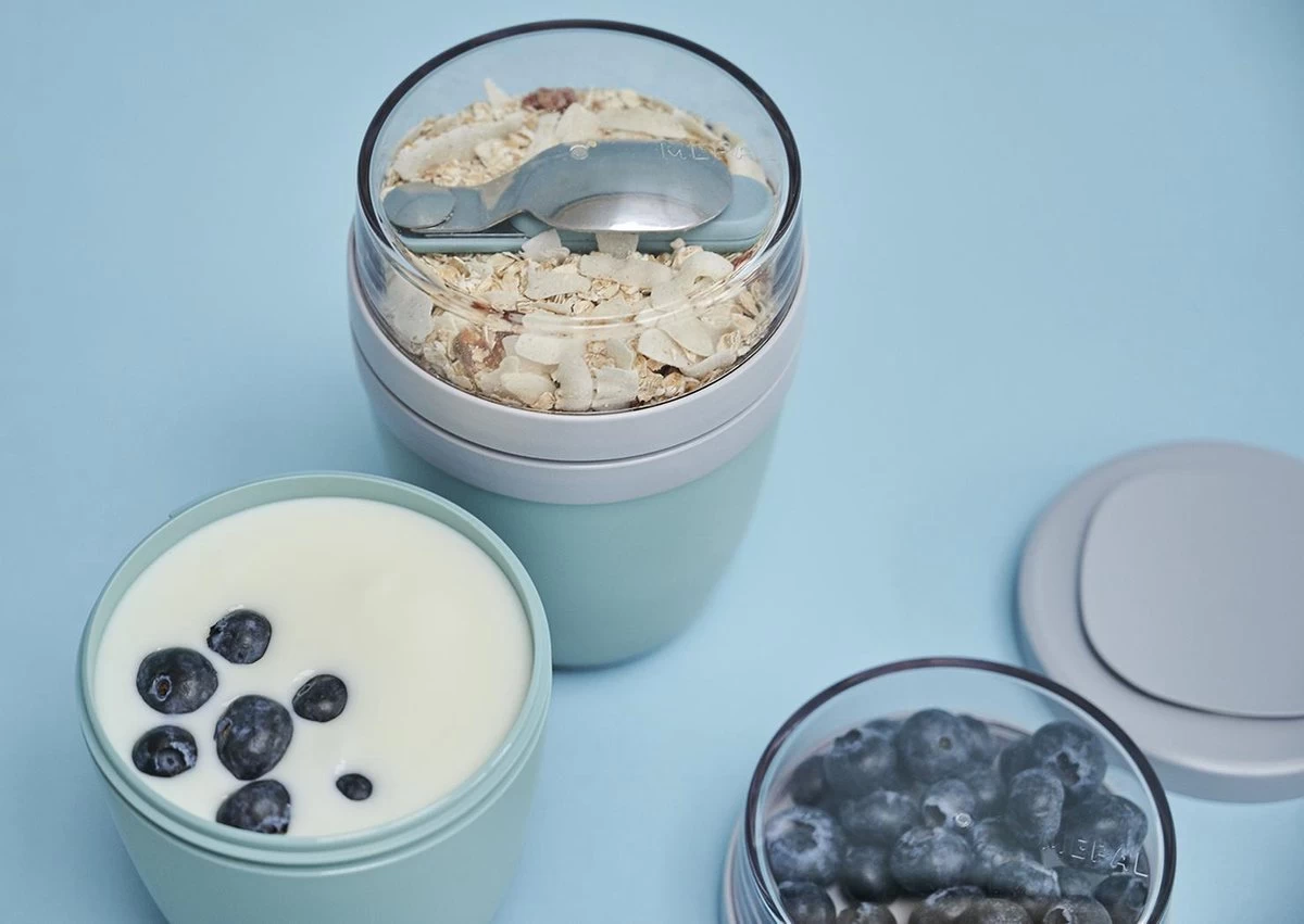 Mepal - Lunchpot + Vouwlepel Ellipse - Nordic Denim - Yoghurtbeker Met Lepel - Muesli Beker To Go - Geschikt Voor Vriezer, Magnetron En Vaatwasser. 4 Mepal - Lunchpot + Vouwlepel Ellipse - Nordic Denim - Yoghurtbeker Met Lepel - Muesli Beker To Go - Geschikt Voor Vriezer, Magnetron En Vaatwasser. - Afbeelding 2