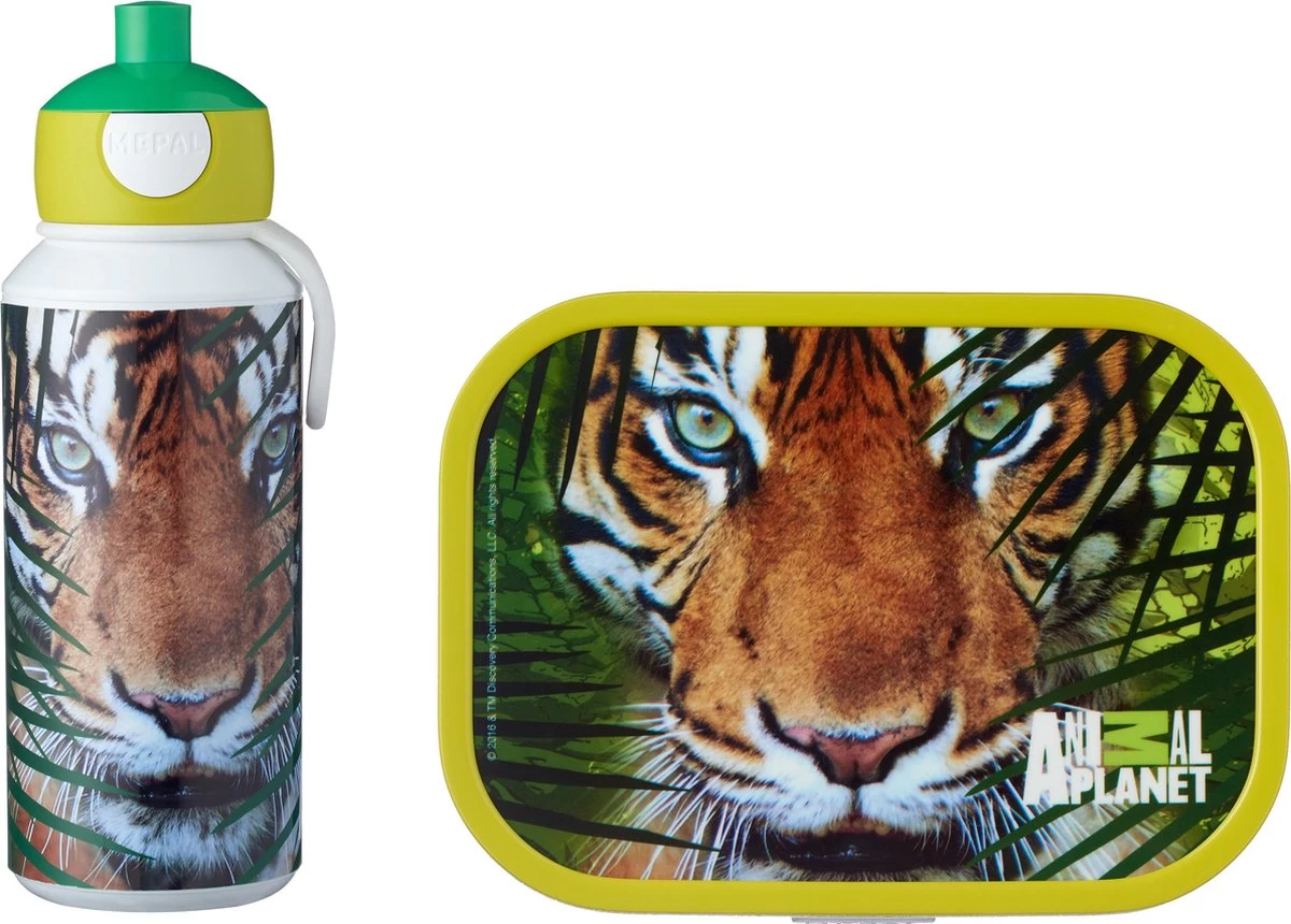 Mepal – Lunchset Campus (pu + Lb) – Pop-up Drinkfles En Broodtrommel Voor Kinderen – Animal Planet Tijger – Bento Box – Lekvrij 3 Mepal – Lunchset Campus (pu + Lb) – Pop-up Drinkfles En Broodtrommel Voor Kinderen – Animal Planet Tijger – Bento Box – Lekvrij
