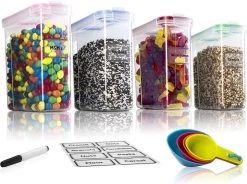 TNM Luxe Luchtdichte Voorraadbussen Set (4x2,5L) – Voorraadpotten - 4 Kleuren