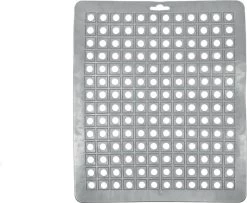 Merkloos Gootsteenmat PVC Vierkant Grijs 28 Cm