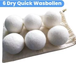 DRYQUICK Drogerballen- Wasbollen- Duurzaam Schapenwol - Herbruikbaar- 6 XL Wasballen Wit -Kruideniers Winkel 1200x997 1