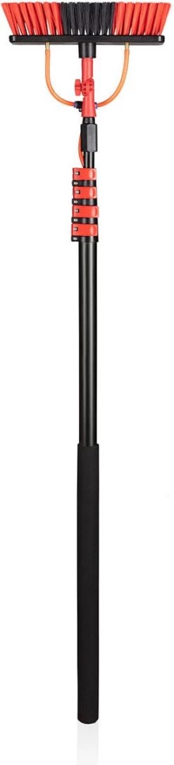 Umuzi Cleaning Telescopische Waterborstel - Uitschuifbare Schrobborstel Voor Ramen, Gevel En Huis - 1,3 Tot 4,6 Meter - Reiniger Met 4 Uitschuifbare Delen - Zeepdispenser Met Doseerknop -Kruideniers Winkel 273x1200