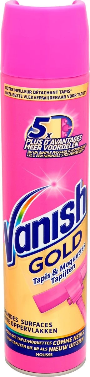 Vanish Gold Mousse Voor Tapijt Vlekkenverwijderaar - 600 Ml 3 Vanish Gold Mousse Voor Tapijt Vlekkenverwijderaar - 600 Ml