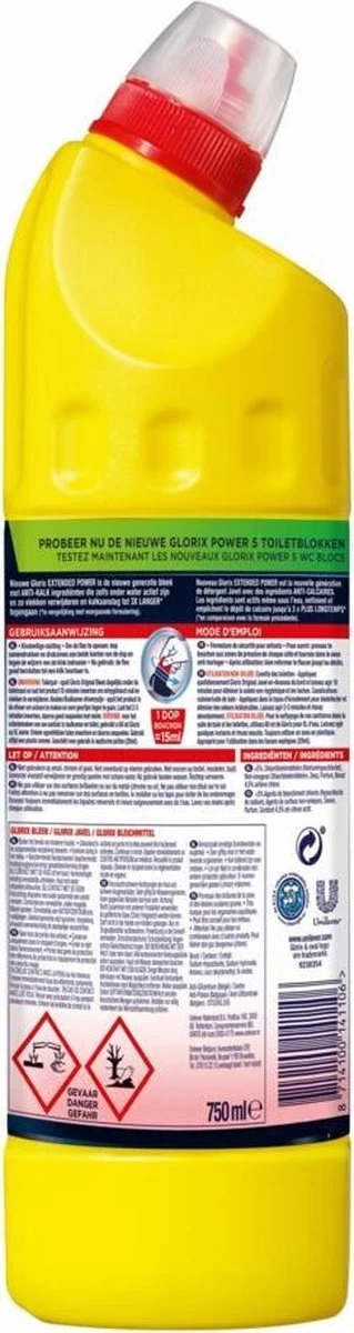 8x Glorix Bleek Original 750 Ml 7 8x Glorix Bleek Original 750 Ml - Afbeelding 5