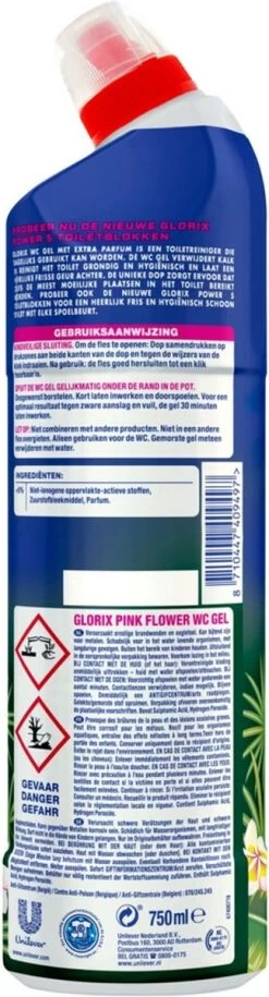 Glorix WC Powergel Toiletreiniger Pink Flower - 6 X 750 Ml - Voordeelverpakking -Kruideniers Winkel 324x1200