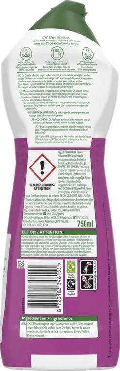 Cif CleanBoost Cream Pink Schuurmiddel - 8 X 750 Ml - Voordeelverpakking -Kruideniers Winkel 390x1200 1