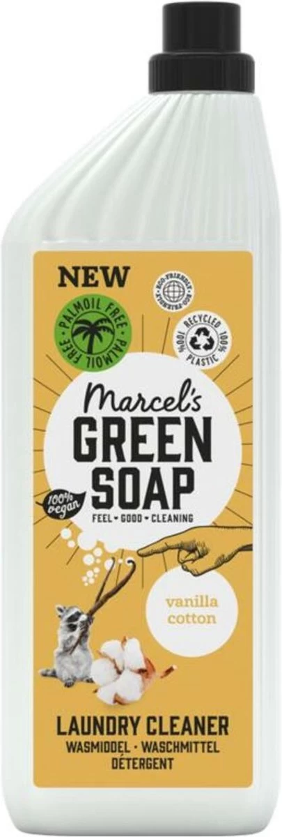 Marcel's Green Soap Wasmiddel Vanille & Katoen - 19 Wasbeurten - 1 Liter - Palmolievrij 3 Marcel's Green Soap Wasmiddel Vanille & Katoen - 19 Wasbeurten - 1 Liter - Palmolievrij