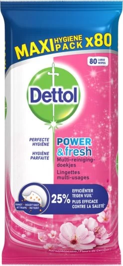 Dettol - Schoonmaakdoekjes - Power & Fresh - Kersenbloesem - 80 Stuks X8 13 Dettol - Schoonmaakdoekjes - Power & Fresh - Kersenbloesem - 80 Stuks X8 -Kruideniers Winkel 558x1200 1