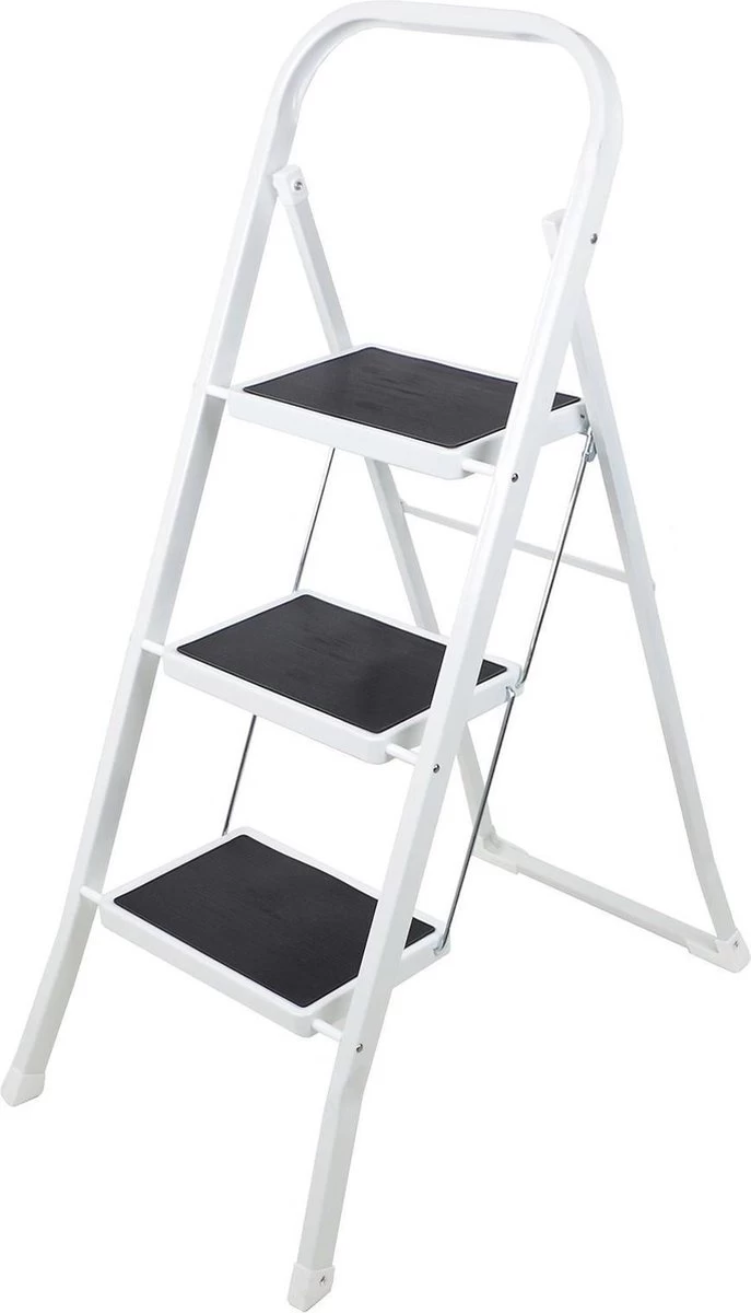 Basic Huishoudtrap 3 Treden - Anti-slip - Max. 150 KG - Anti-Slip Poten 4 Basic Huishoudtrap 3 Treden - Anti-slip - Max. 150 KG - Anti-Slip Poten - Afbeelding 2