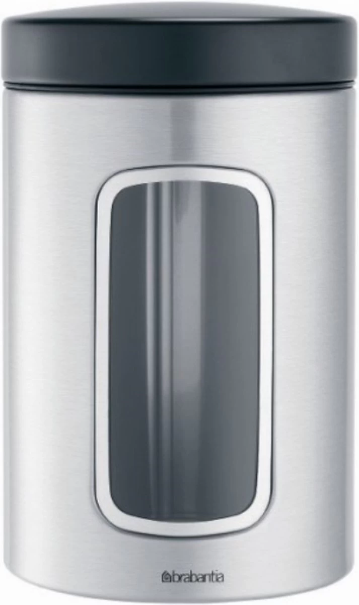 Brabantia Voorraadbus - 1,4 L - Matt Steel Fingerprint Proof / Matt Black Deksel - Met Venster 3 Brabantia Voorraadbus - 1,4 L - Matt Steel Fingerprint Proof / Matt Black Deksel - Met Venster