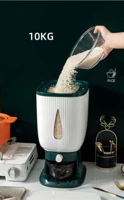 Deluqse Rijst Dispenser - Rijst Container - Grijs - Voedsel Dispenser - Rijst Opbergdoos - Rijst Bewaren - Rijst Opberg Container -Kruideniers Winkel 745x1200 1