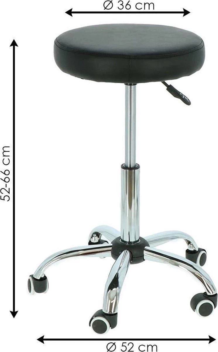 Alora Tabouret Op Wielen - Zadelkruk - Zwart - Kruk – Kapperskruk - Draaikruk - Werkkruk - Verstelbaar 7 Alora Tabouret Op Wielen - Zadelkruk - Zwart - Kruk – Kapperskruk - Draaikruk - Werkkruk - Verstelbaar - Afbeelding 5