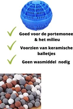 Merkloos V&P Wasbol Set Van 2 - Ecologische Wasbal - Keramische Balletjes - Duurzaam - Blauw - Wasmachine Reiniger - Wasmachine - Zonder Gebruik Van Wasmiddel -Kruideniers Winkel 808x1200