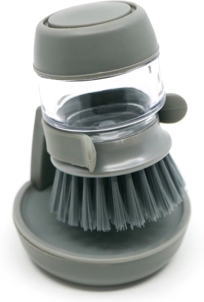 In Round Afwasborstel Met Zeepdispenser / Zeepreservoir – Inclusief Houder – Grijs – Afwas Borstel – Zeep Handborstel – Doseerpomp – Afwasmiddel Dispenser – Navulbaar 2 In Round Afwasborstel Met Zeepdispenser / Zeepreservoir – Inclusief Houder – Grijs – Afwas Borstel – Zeep Handborstel – Doseerpomp – Afwasmiddel Dispenser – Navulbaar