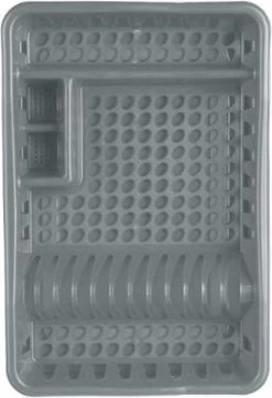 Merkloos Decopatent® Afdruiprek Voor Afwas - Afdruiprekje Met Lekbak - Kunststof Afdruipmat - Afwassen Borden & Bestek - 32.5x49x9 - Grijs -Kruideniers Winkel 821x1200