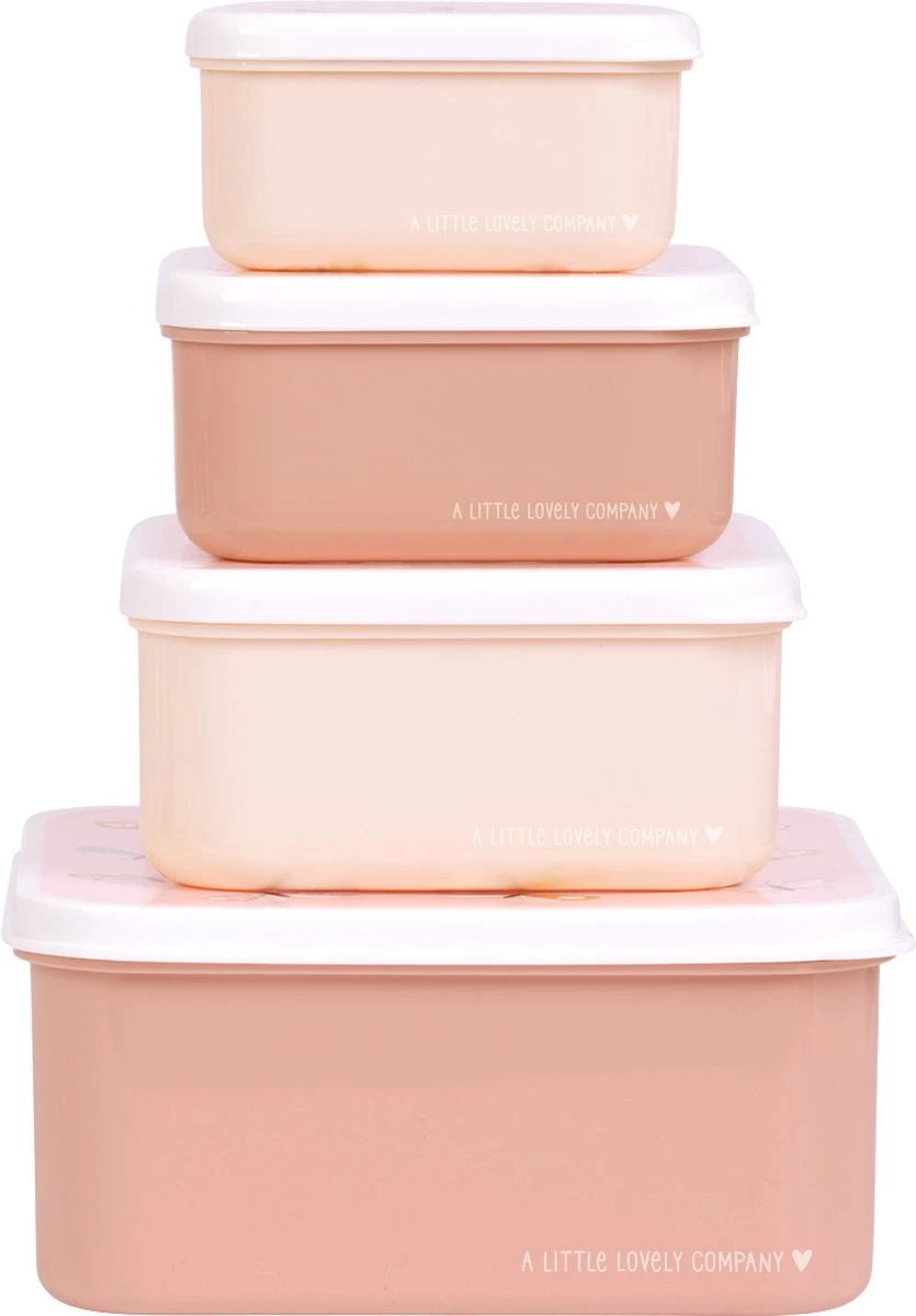 A Little Lovely Company - Brooddoos - Broodtrommel - Lunch & Snack Box Set Van 4 - Vlinders 4 A Little Lovely Company - Brooddoos - Broodtrommel - Lunch & Snack Box Set Van 4 - Vlinders - Afbeelding 2