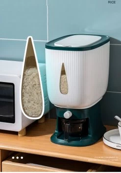 Deluqse Rijst Dispenser - Rijst Container - Grijs - Voedsel Dispenser - Rijst Opbergdoos - Rijst Bewaren - Rijst Opberg Container -Kruideniers Winkel 838x1200 4
